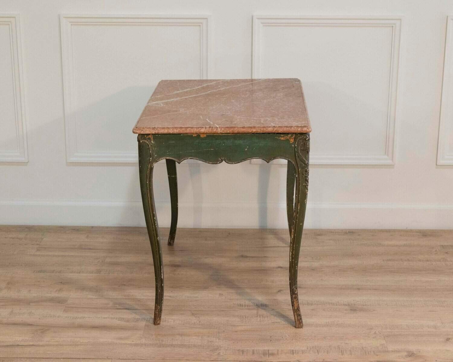 Regency Period Painted Game Table with Marble Top, Early 19th Century - JAA