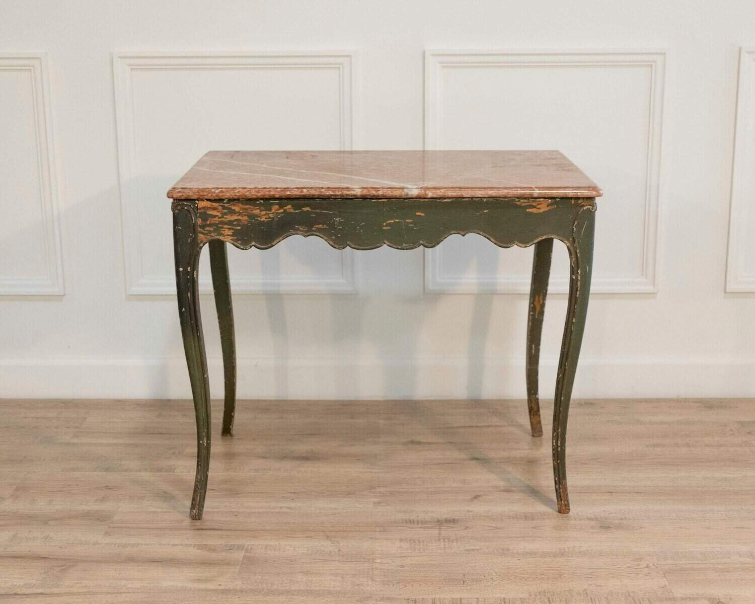Regency Period Painted Game Table with Marble Top, Early 19th Century - JAA