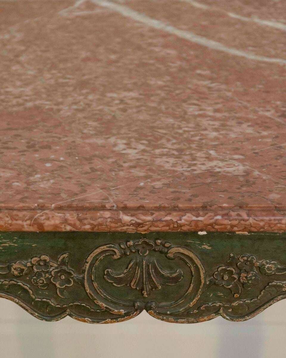 Regency Period Painted Game Table with Marble Top, Early 19th Century - JAA
