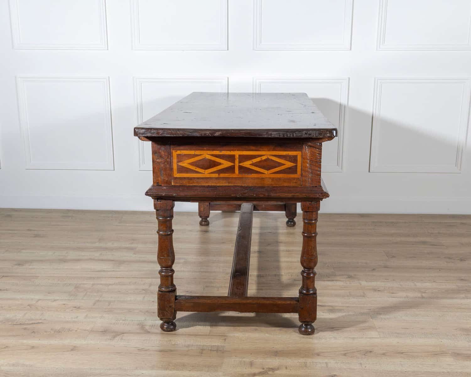 17th-Century Italian Fratino Table in Walnut with Cherry Inlay - JAA