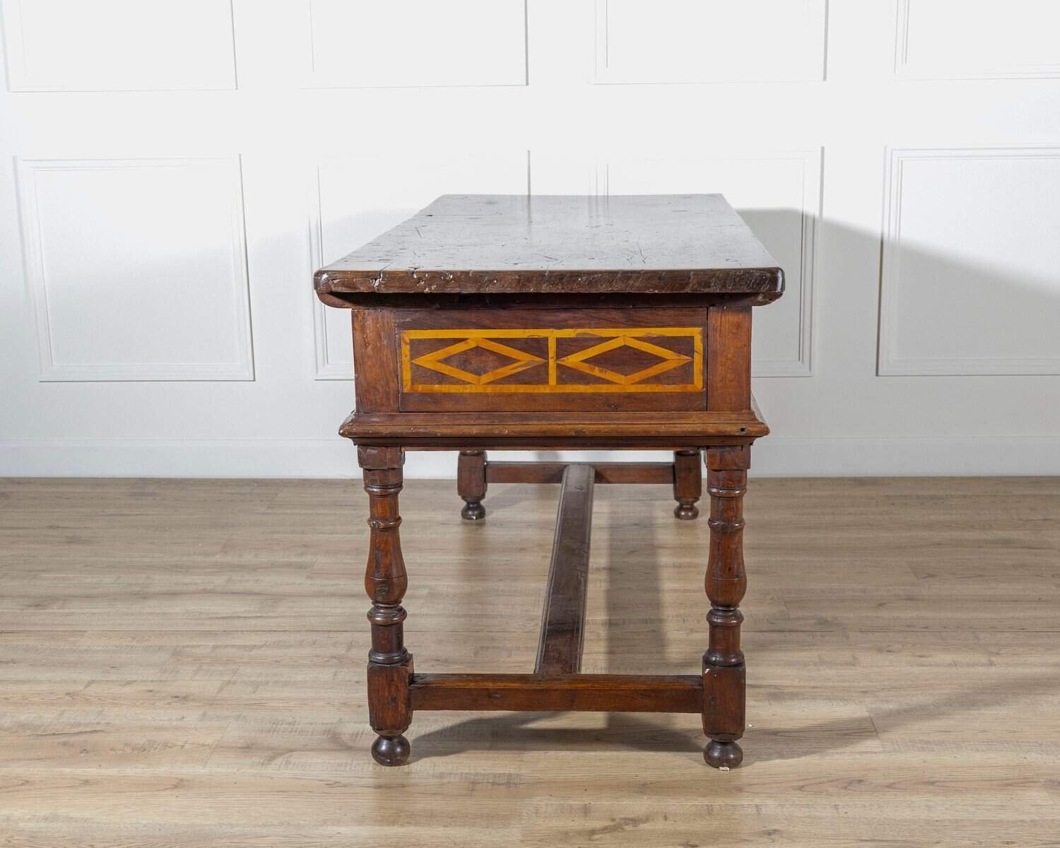 17th-Century Italian Fratino Table in Walnut with Cherry Inlay - JAA