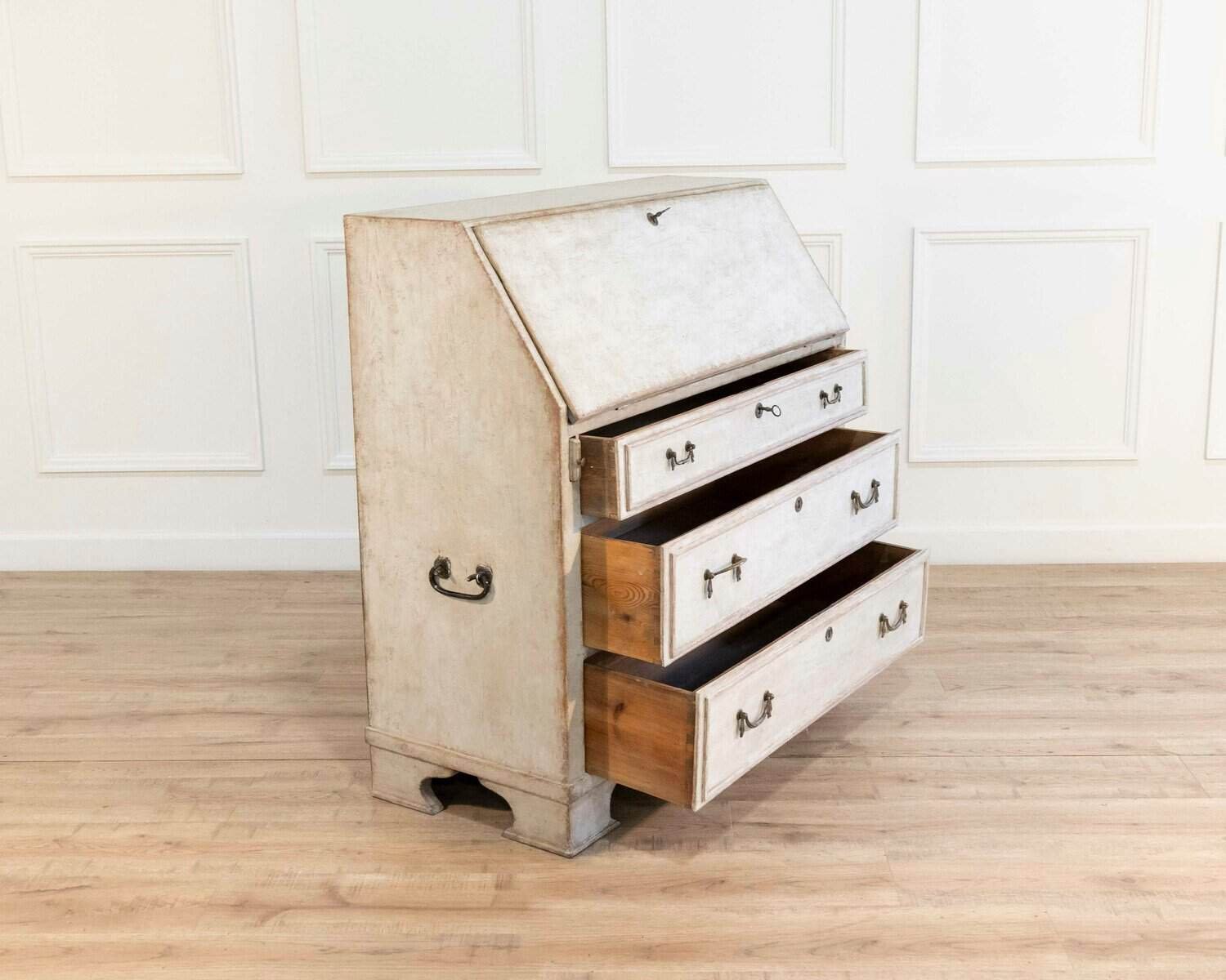 Mid-19th Century Swedish Painted Secretary in Pine, circa 1840–1850 - JAA