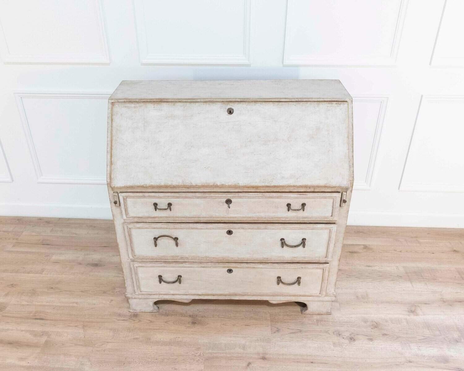 Mid-19th Century Swedish Painted Secretary in Pine, circa 1840–1850 - JAA