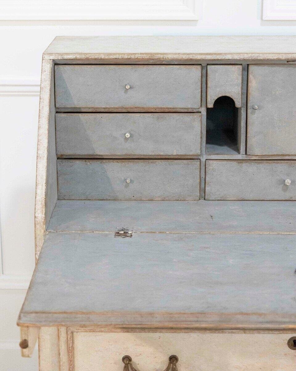 Mid-19th Century Swedish Painted Secretary in Pine, circa 1840–1850 - JAA