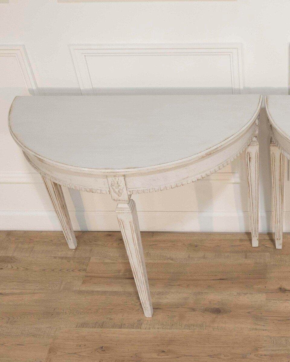 One Swedish Demi Lune Consoles Circa 1880 - JAA