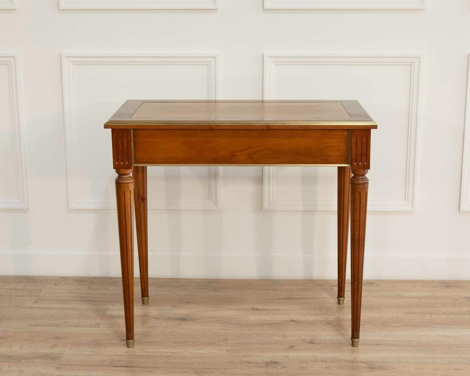 Louis XVI Style Mahogany Writing Desk with Leather Top, Mid-20th Century - JAA
