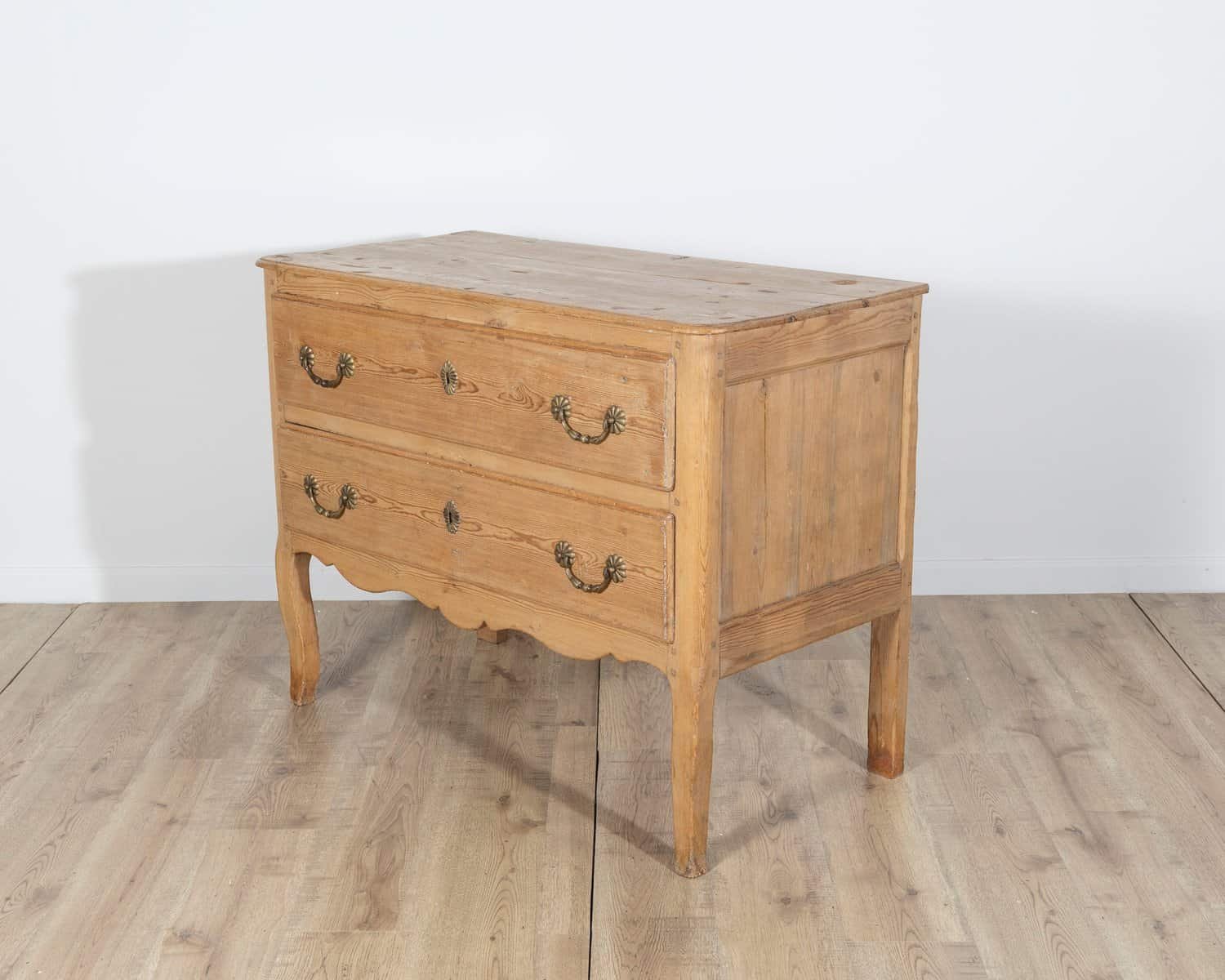 French 18th Century Provincial Two-Drawer Commode in Rustic Oak - JAA