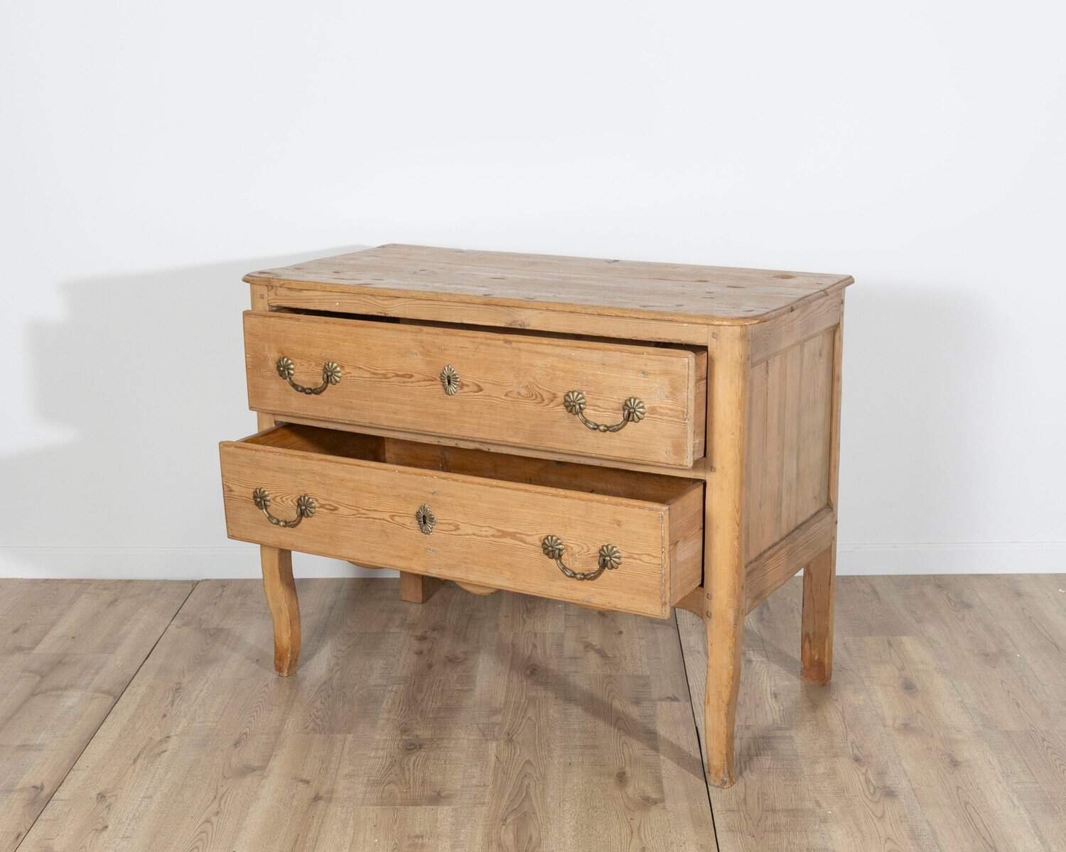 French 18th Century Provincial Two-Drawer Commode in Rustic Oak - JAA