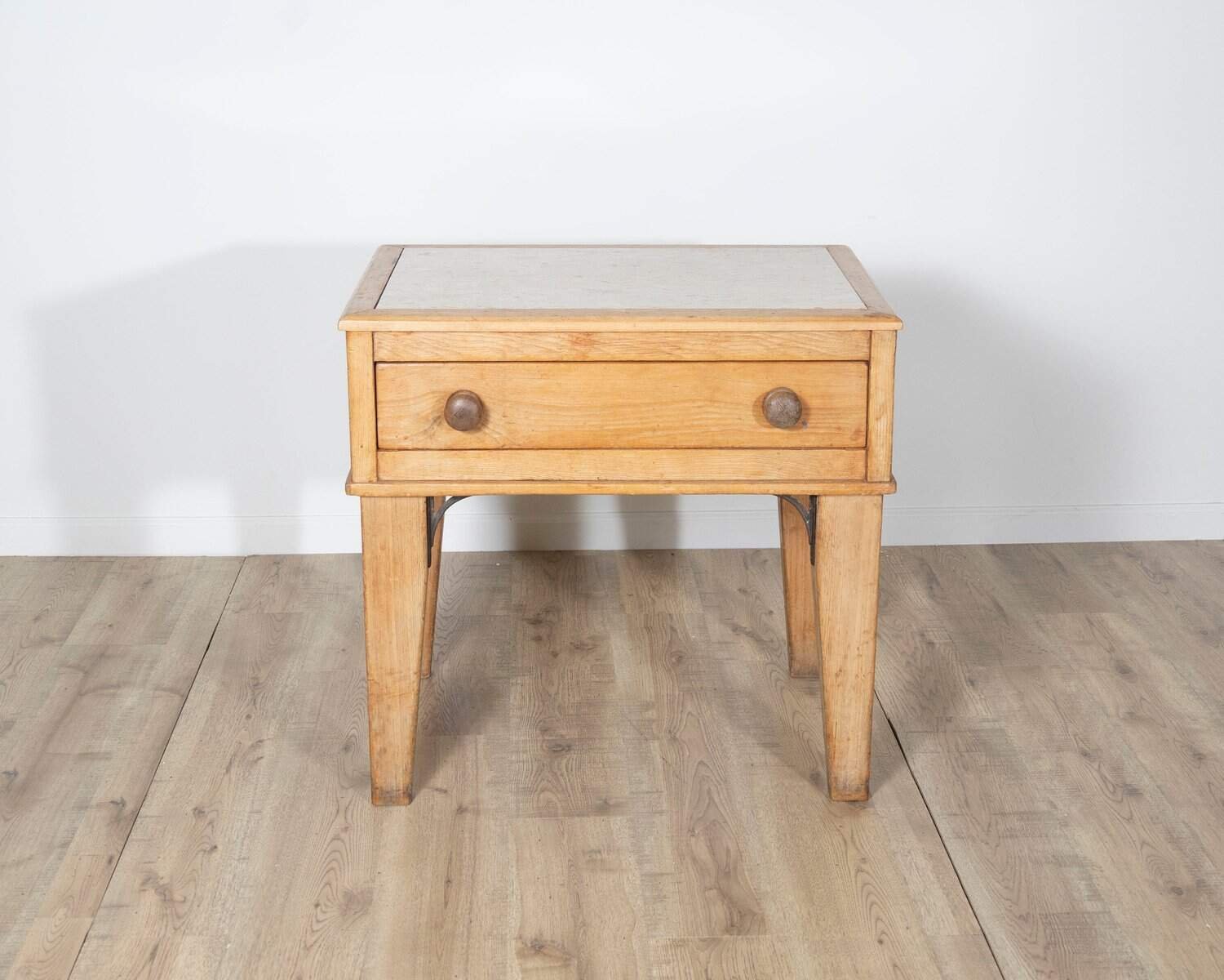 Louis XVI Style Bedside Table with Marble Top - JAA