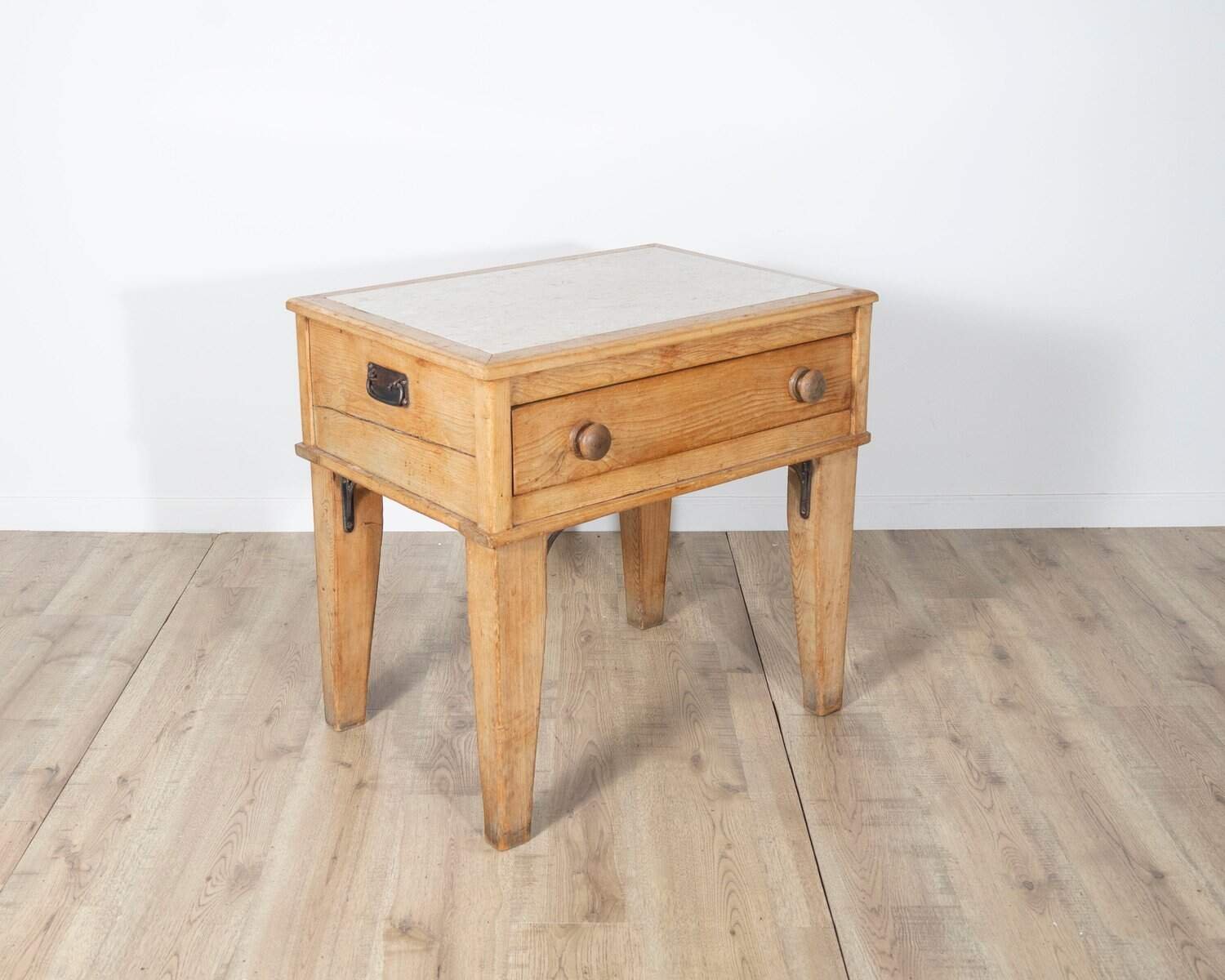 Louis XVI Style Bedside Table with Marble Top - JAA