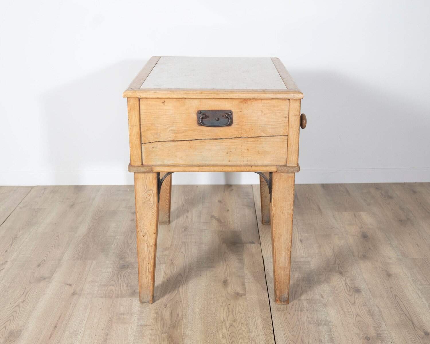 Louis XVI Style Bedside Table with Marble Top - JAA