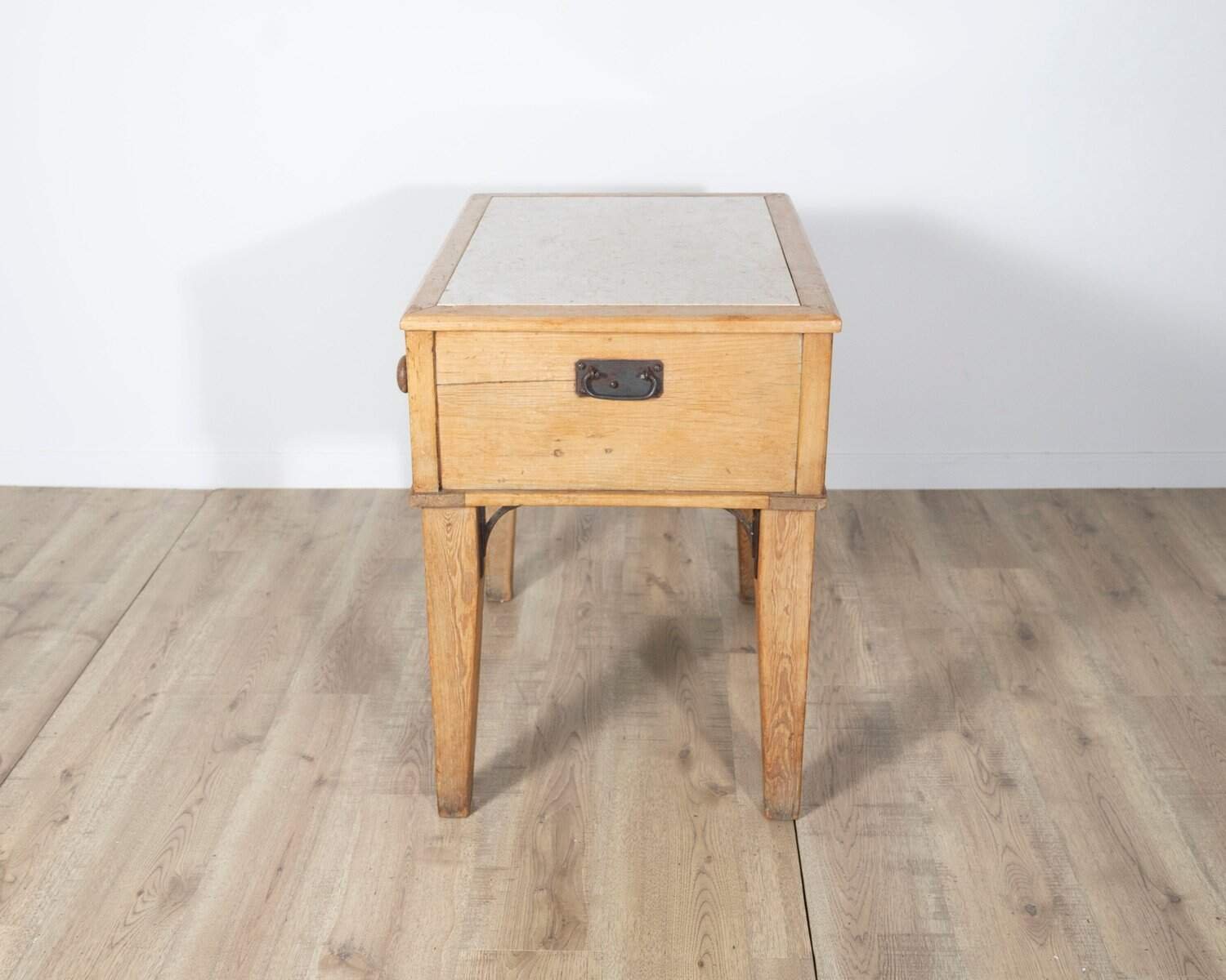 Louis XVI Style Bedside Table with Marble Top - JAA