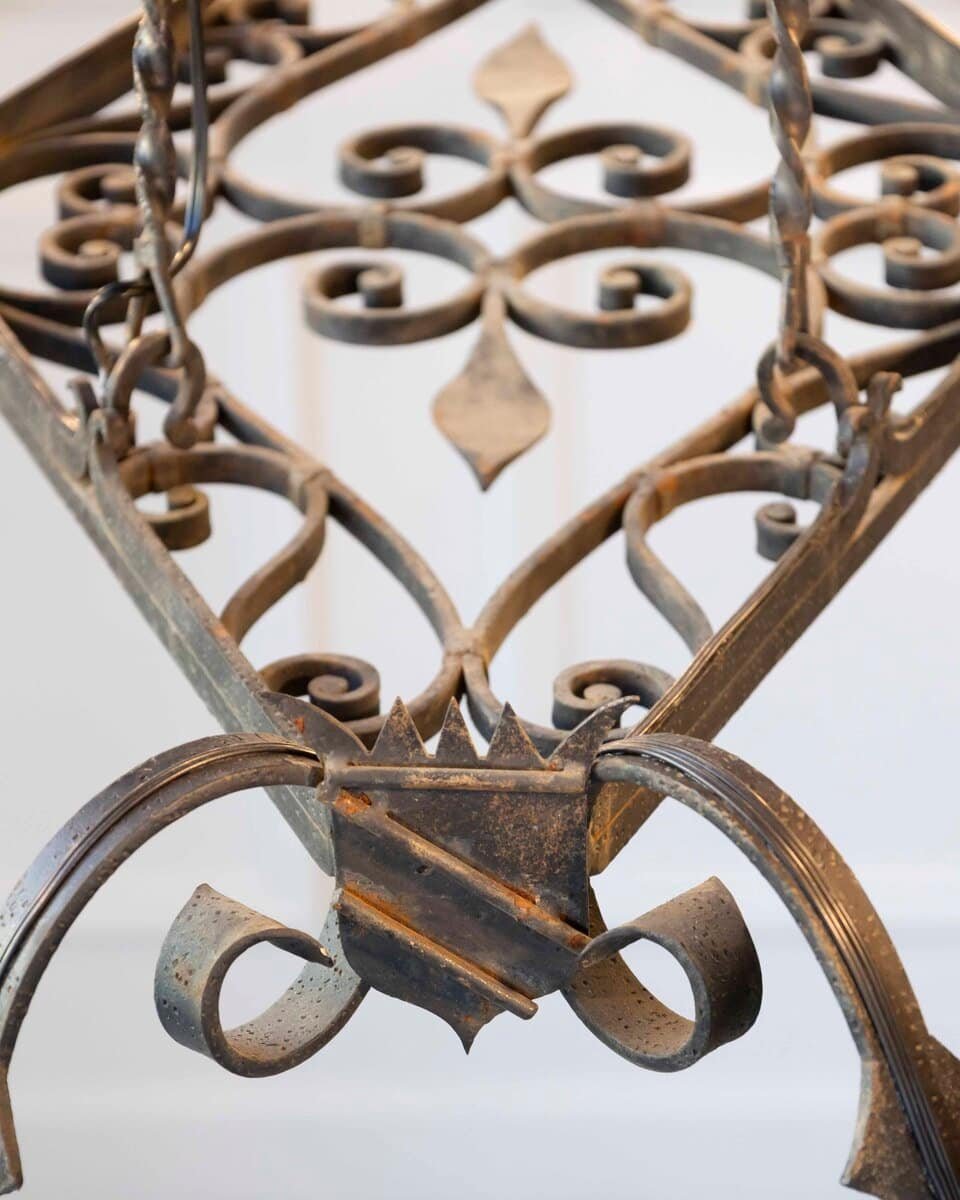 20th Century French Wrought Iron Chandelier - JAA