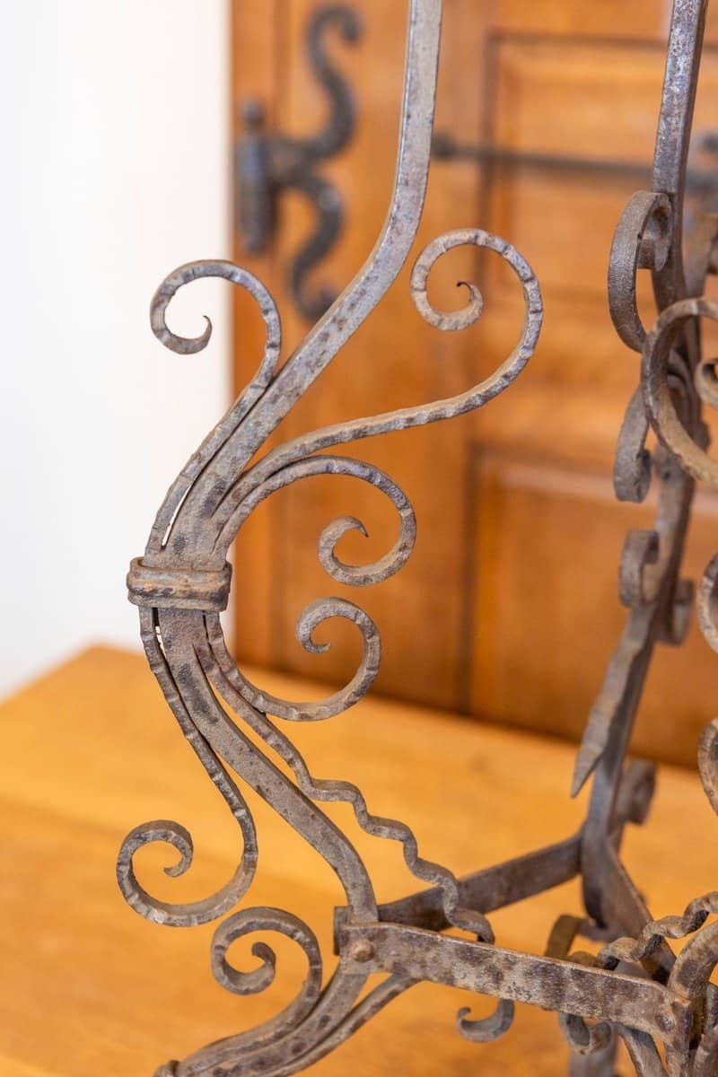Italian circa 1900 Pair of Wrought-Iron Plant Stands with Scrolling Motifs - JAA