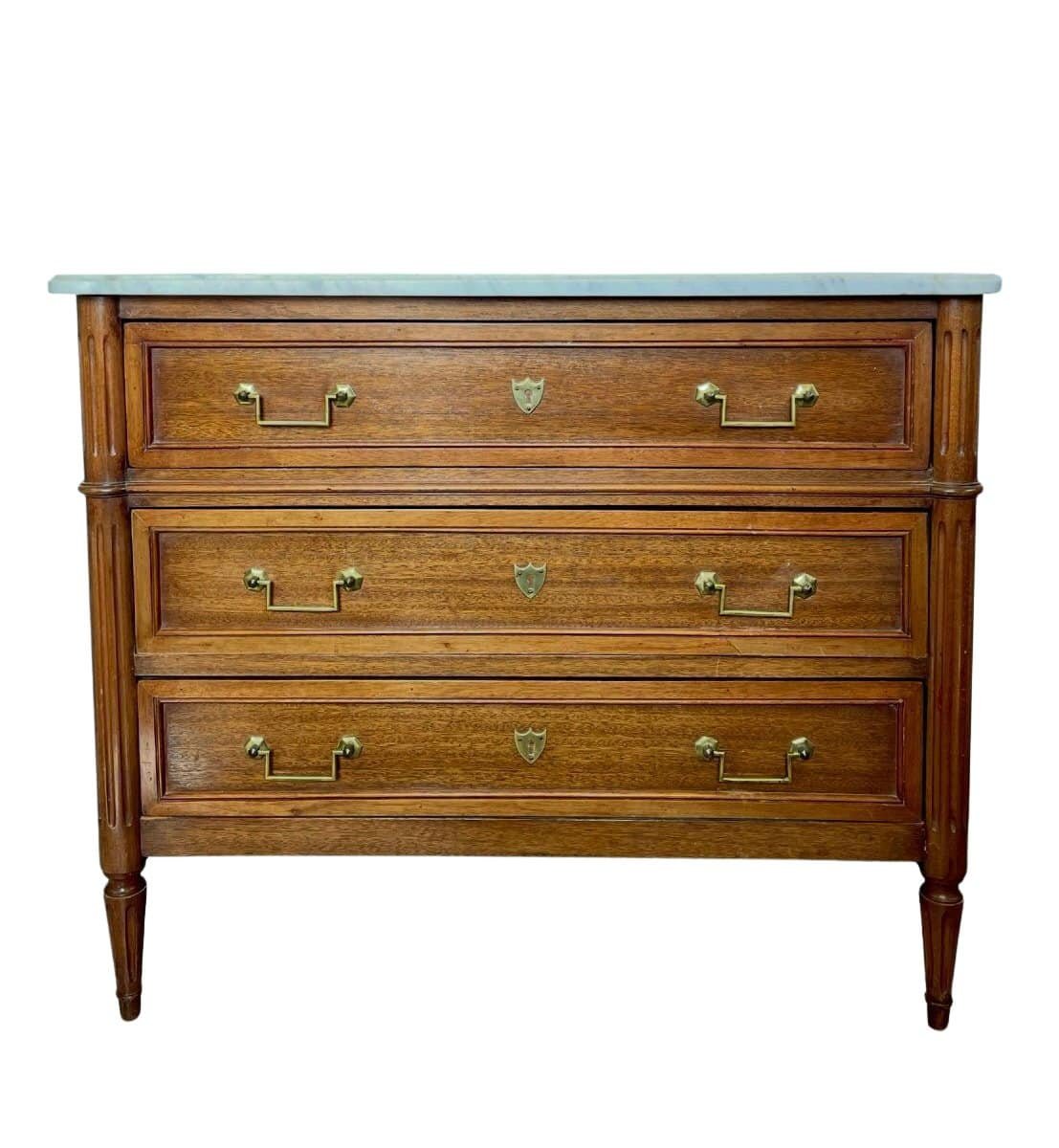 Louis XVI Style Chest Of Drawers In Walnut Circa 1950