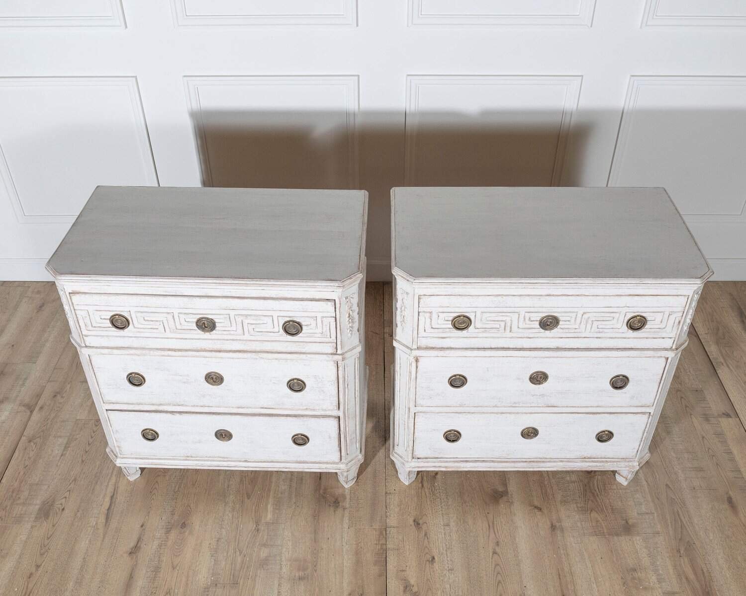 Rare Pair of Swedish Painted Chests, circa 1880 - JAA