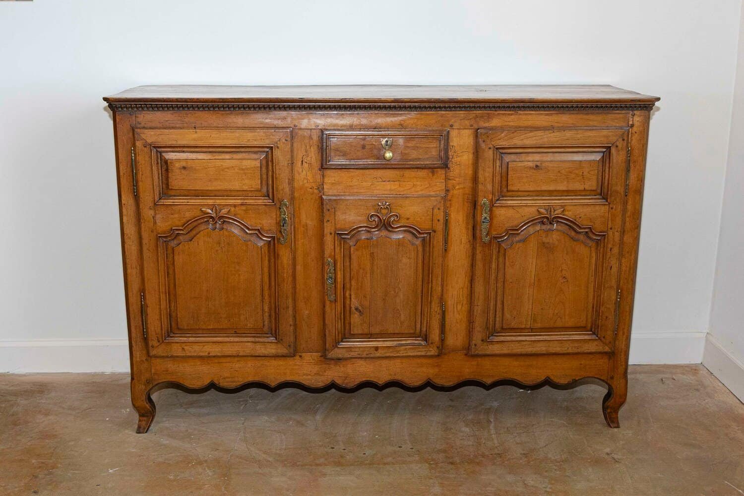 French 18th Century Louis XV Cherry Enfilade with Single Drawer and Three Doors - JAA