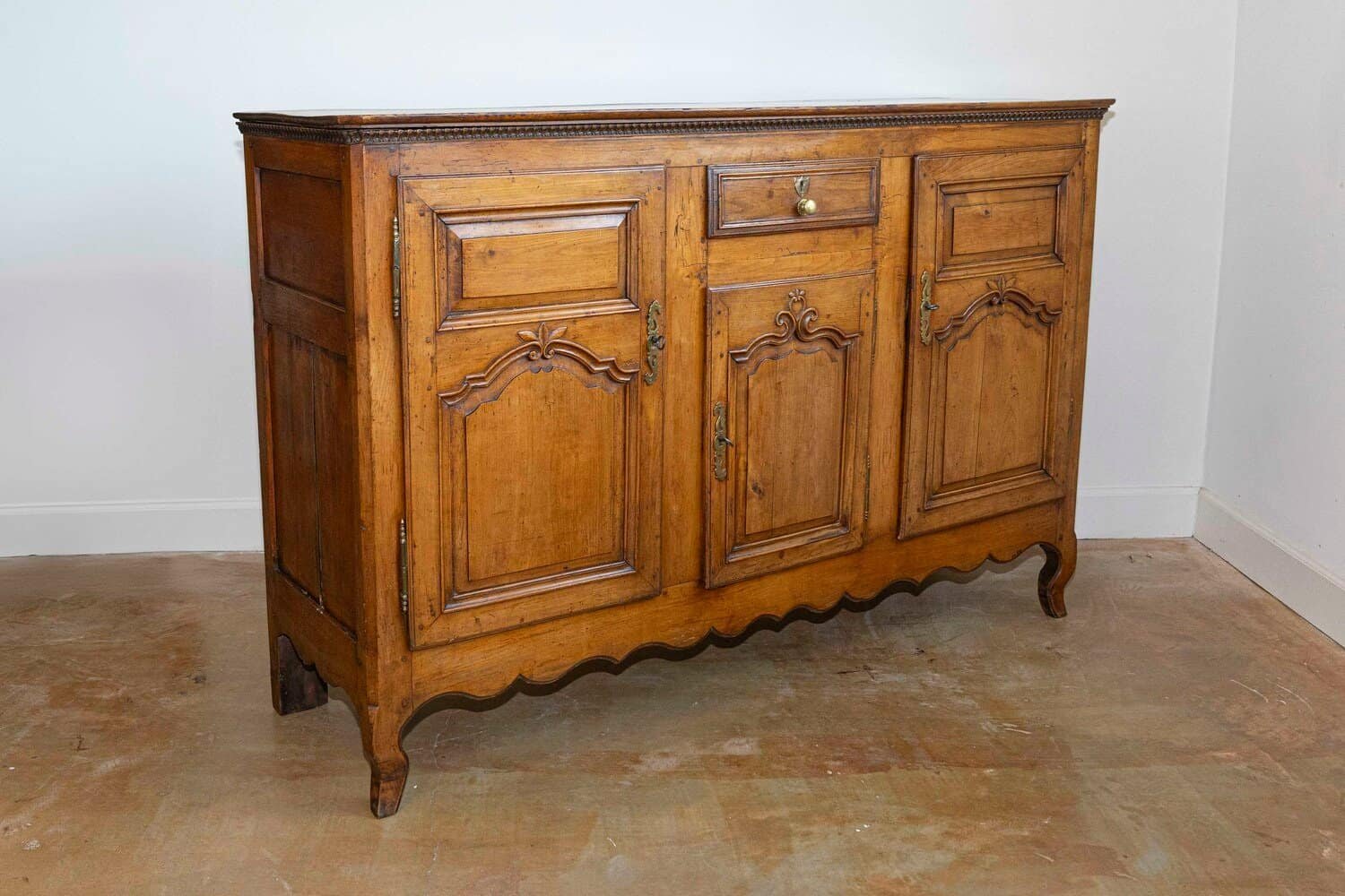 French 18th Century Louis XV Cherry Enfilade with Single Drawer and Three Doors - JAA