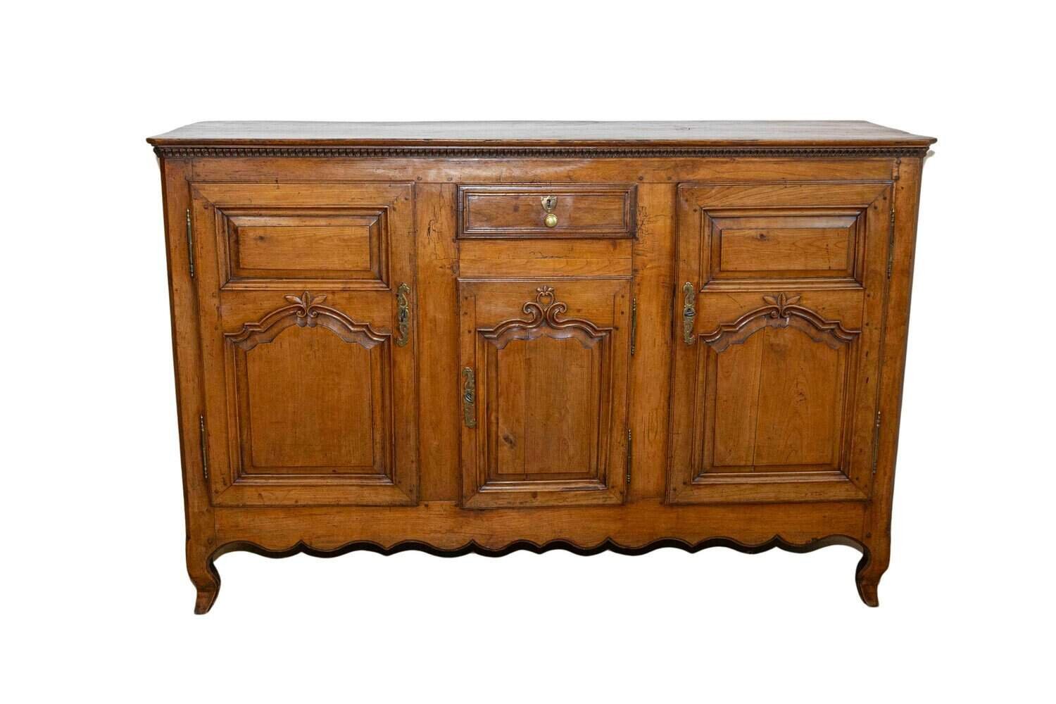 French 18th Century Louis XV Cherry Enfilade with Single Drawer and Three Doors