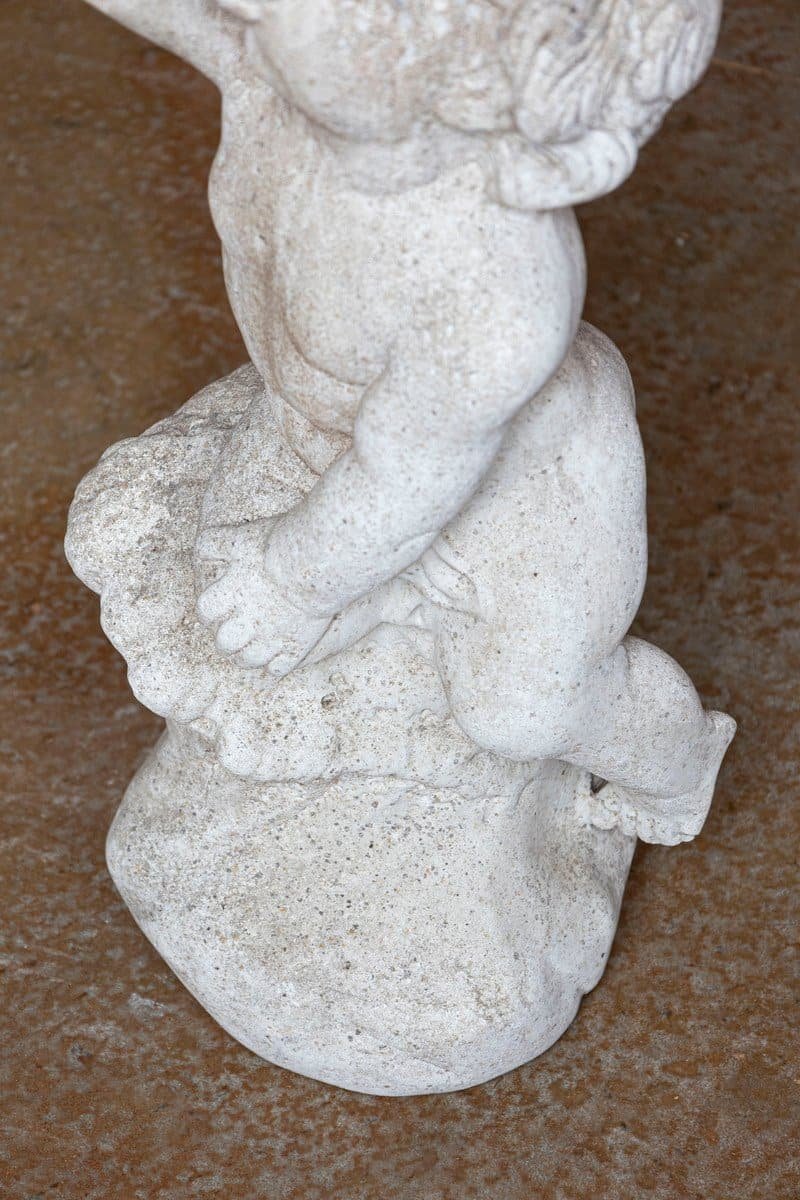 Swedish 20th Century Marble Cherub Statue - JAA