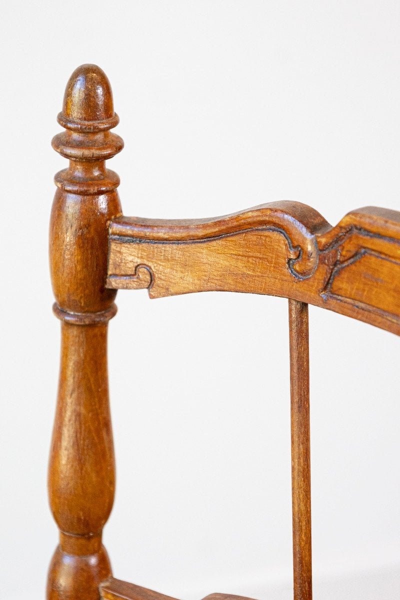 Rustic French 1890s Cherry Wood Armchair with Rush Seat and Sheaf Back - JAA