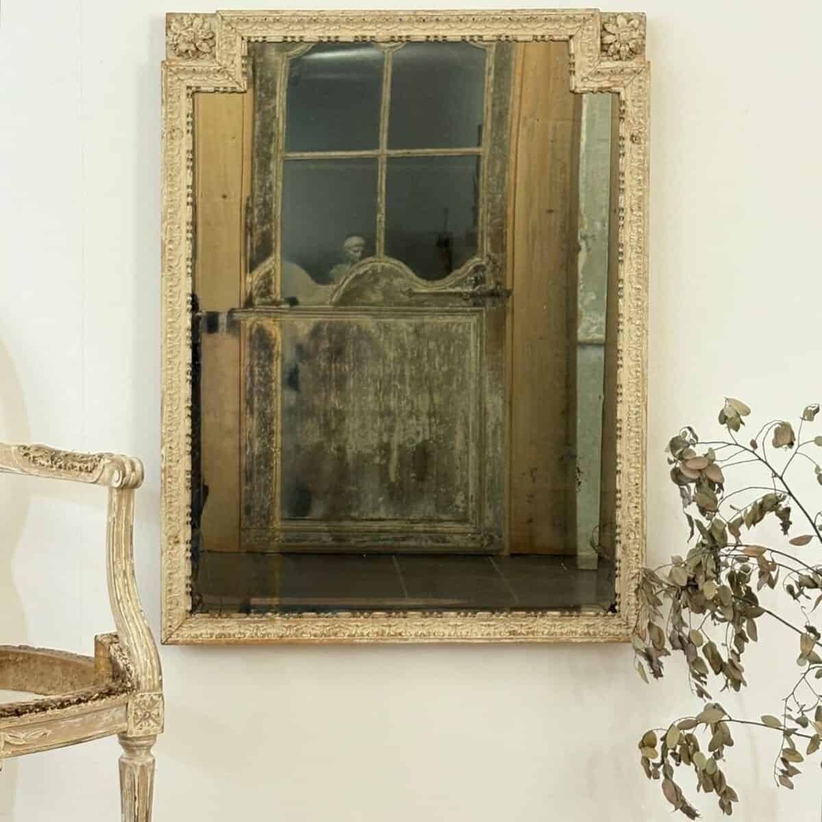 Danish 18th Century Louis XVI Wood Panel Mirror - JAA