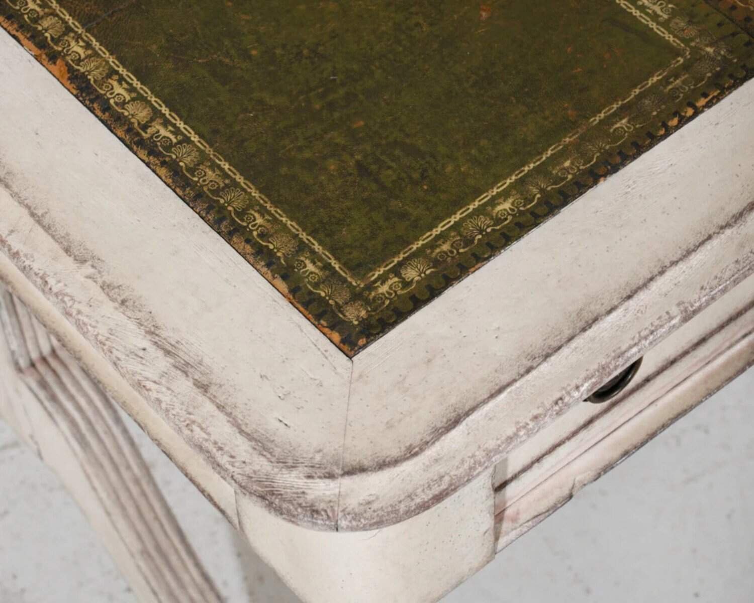 European Early 19th Century Partners Desk with Bronze Mounts and Leather Top, c.1820 - JAA