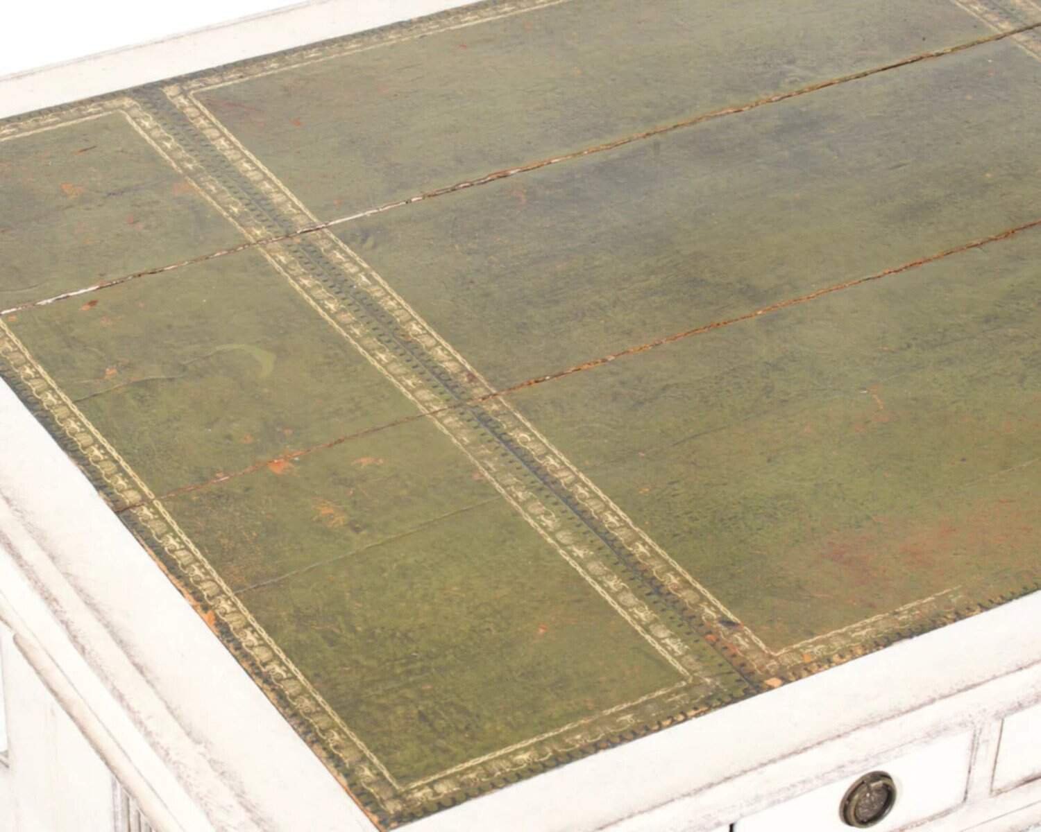 European Early 19th Century Partners Desk with Bronze Mounts and Leather Top, c.1820 - JAA