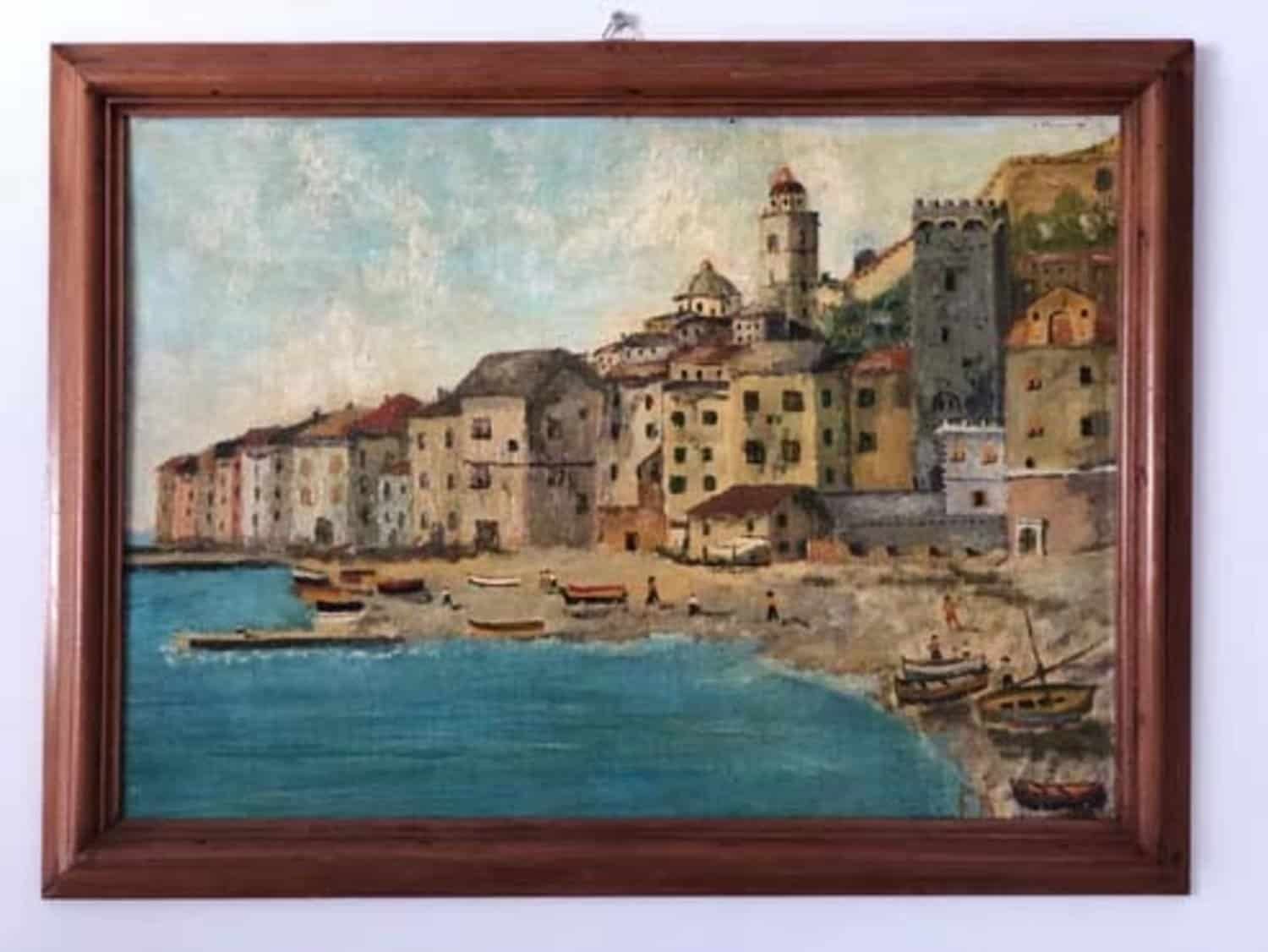 ON HOLD - Andrea Folis Oil on panel Ligurian coast early 1900s signed - JAA