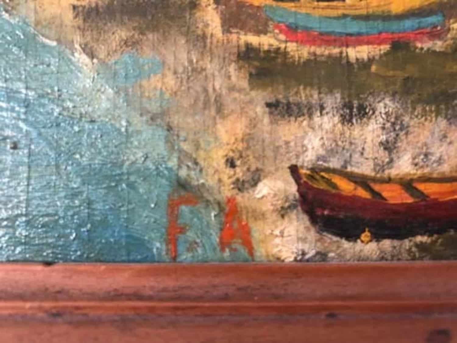 ON HOLD - Andrea Folis Oil on panel Ligurian coast early 1900s signed - JAA