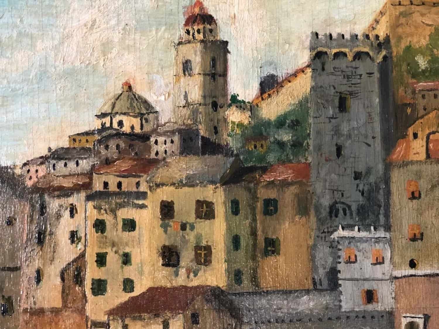 ON HOLD - Andrea Folis Oil on panel Ligurian coast early 1900s signed - JAA