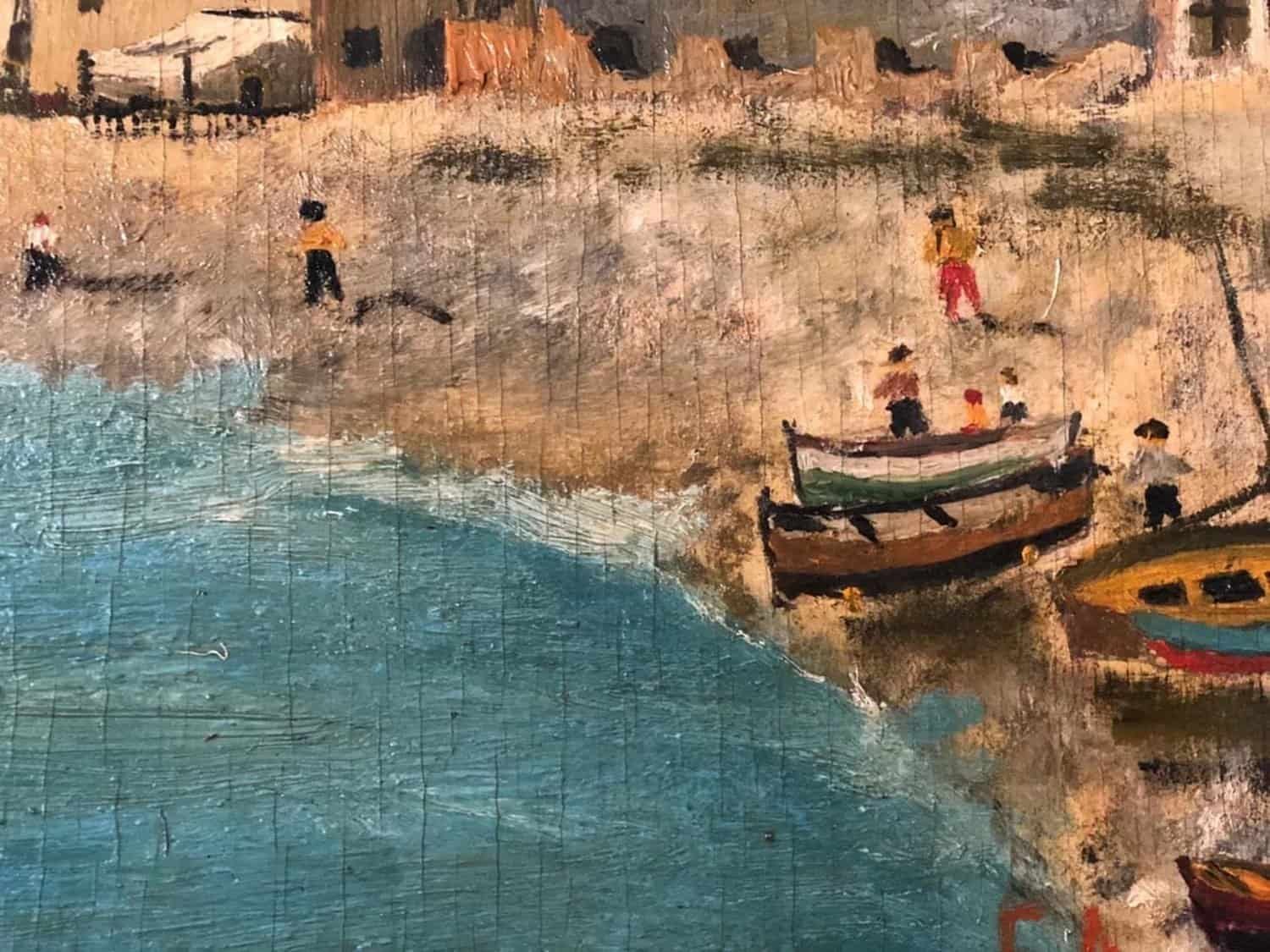 ON HOLD - Andrea Folis Oil on panel Ligurian coast early 1900s signed - JAA