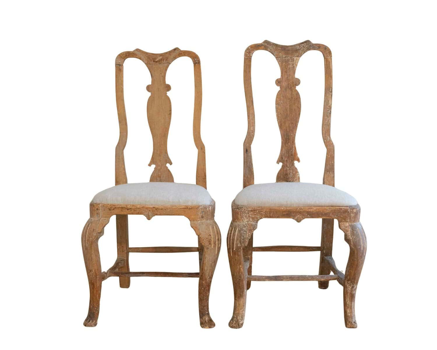 Pair of Swedish Rococo Chairs with Traces of Original Paint, Circa 1770