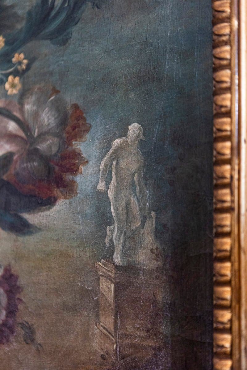 French Framed Still-Life Oil Painting Depicting a Bouquet of Flowers, circa 1850 - JAA