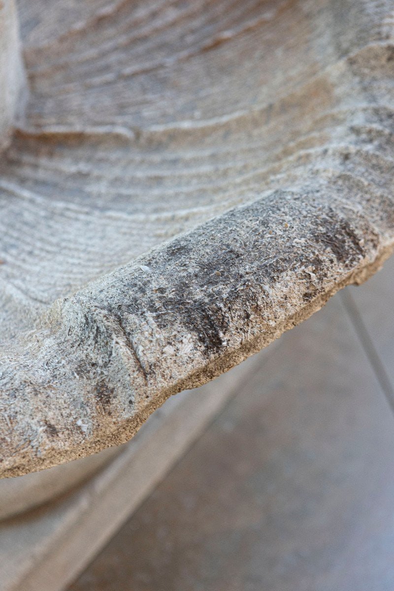 Italian 1850s Carved Stone Two-Tiered Garden Fountain with Putti Motifs - JAA