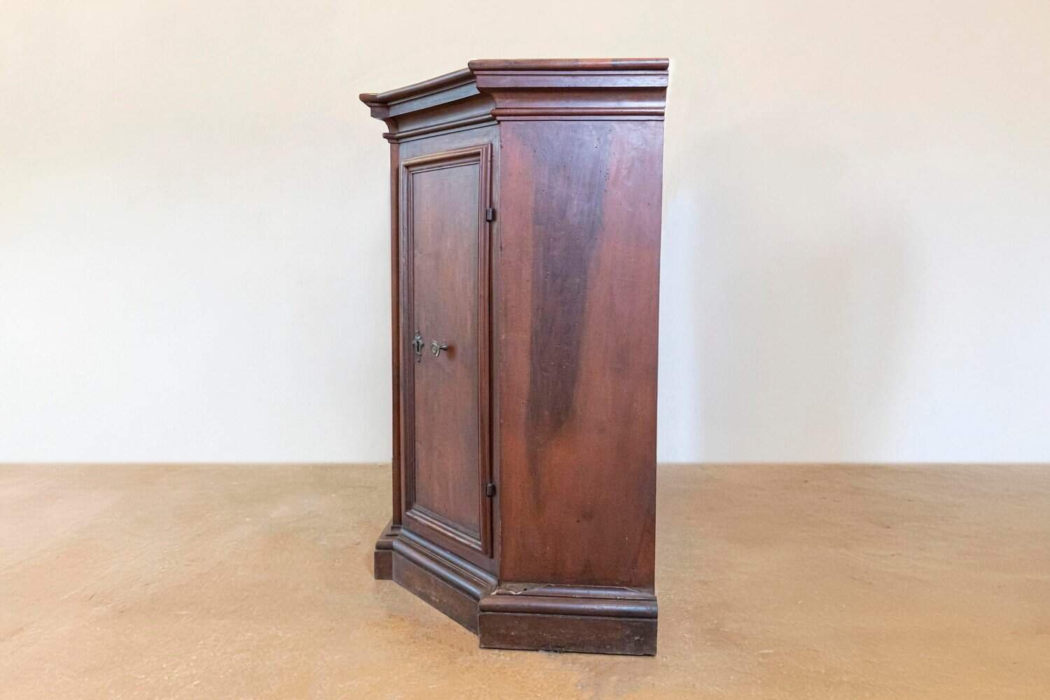 Italian 17th Century Walnut Dresser with Four Drawers and Canted Lateral Doors - PAIR AVAILABLE - JAA