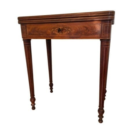 Charles X 1820 maple and mahogany inlaid game table