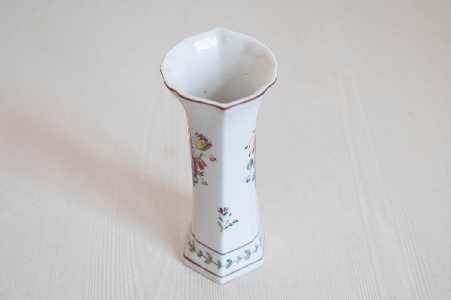 Pair of Italian circa 1805 Porcelain Vases with Colorful Painted Floral Motifs - JAA