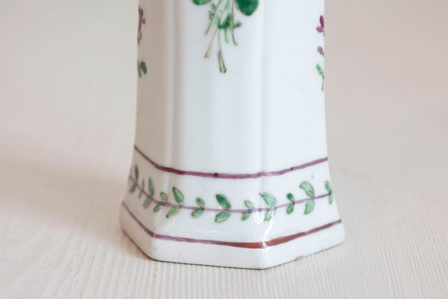 Pair of Italian circa 1805 Porcelain Vases with Colorful Painted Floral Motifs - JAA