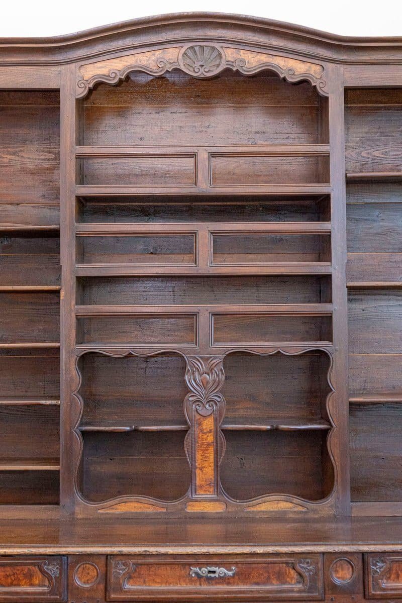 French 1820s Walnut Restoration Vaisselier from Bresse with Burl Wood Panels - JAA