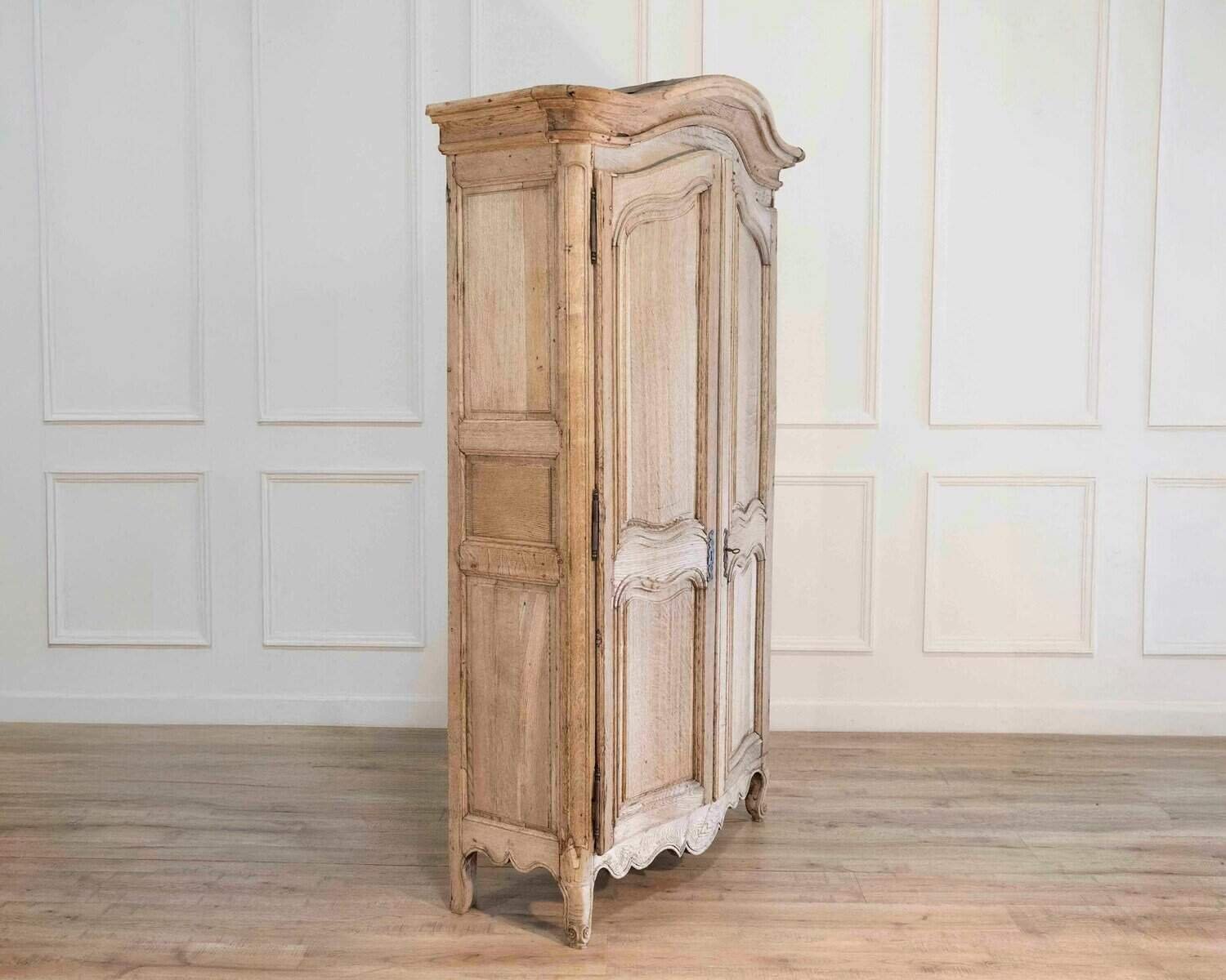 French 18th Century Petite Curved Cabinet with Original Patina - JAA