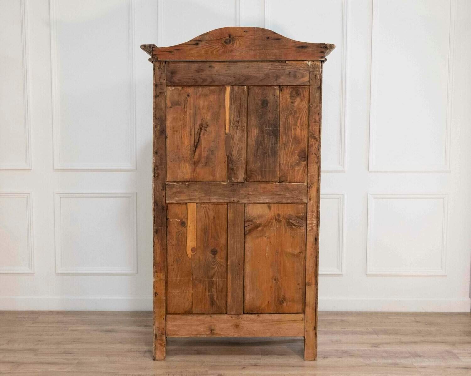 French 18th Century Petite Curved Cabinet with Original Patina - JAA