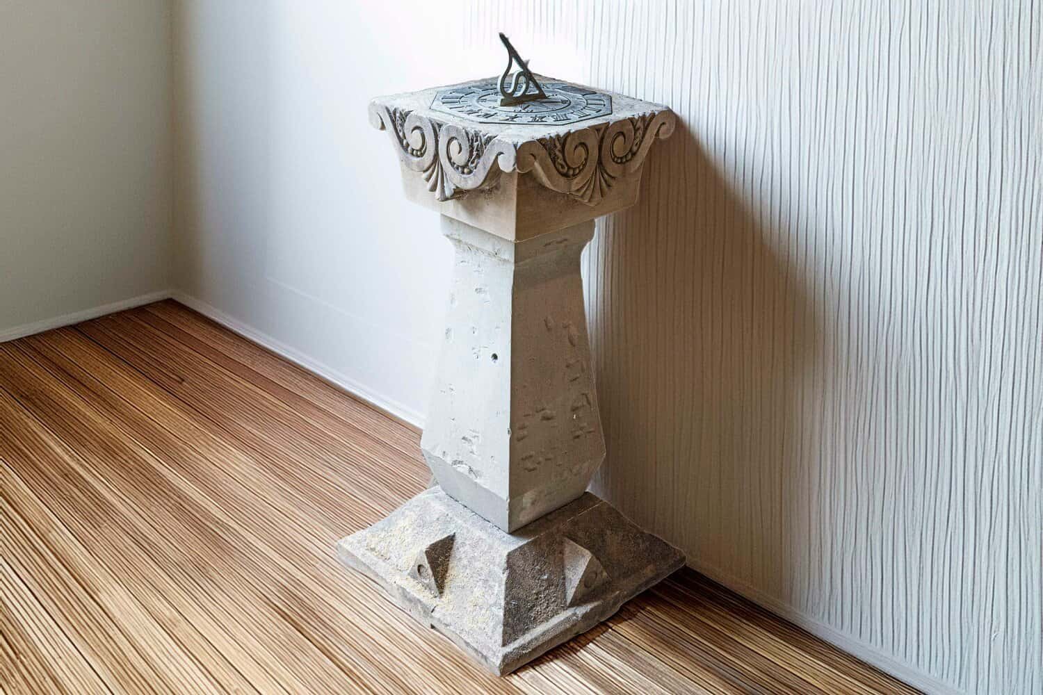 English Late 19th Century Sundial with Carved Limestone and Bronze Top - JAA