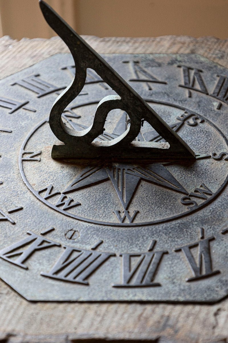 English Late 19th Century Sundial with Carved Limestone and Bronze Top - JAA