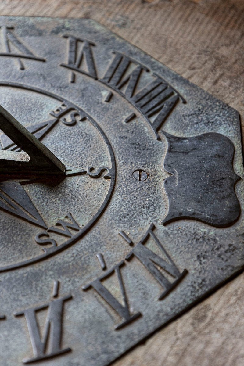 English Late 19th Century Sundial with Carved Limestone and Bronze Top - JAA
