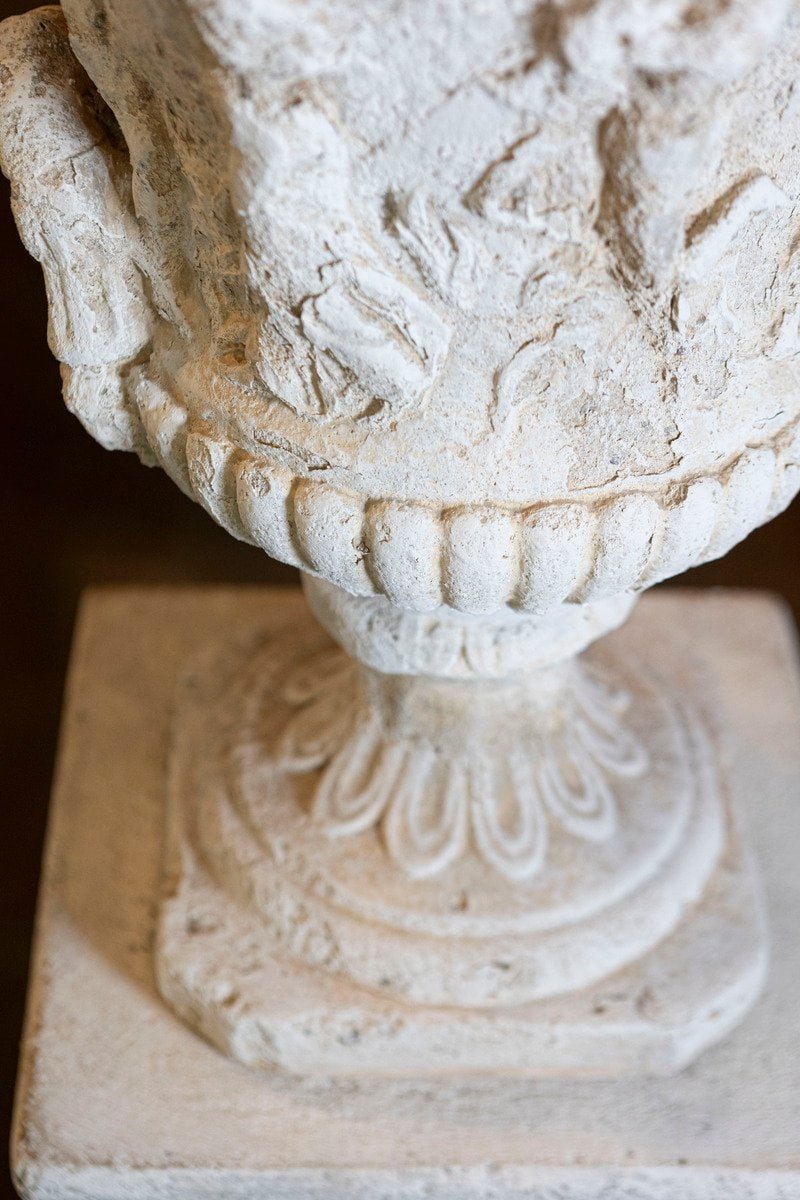 French circa 1870 Provençale Medici Vase Inspired Jardinière with Carved Scenes - JAA