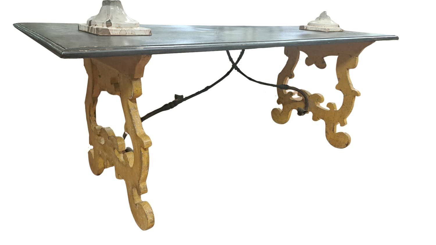 Large Lacquered Lyre Table