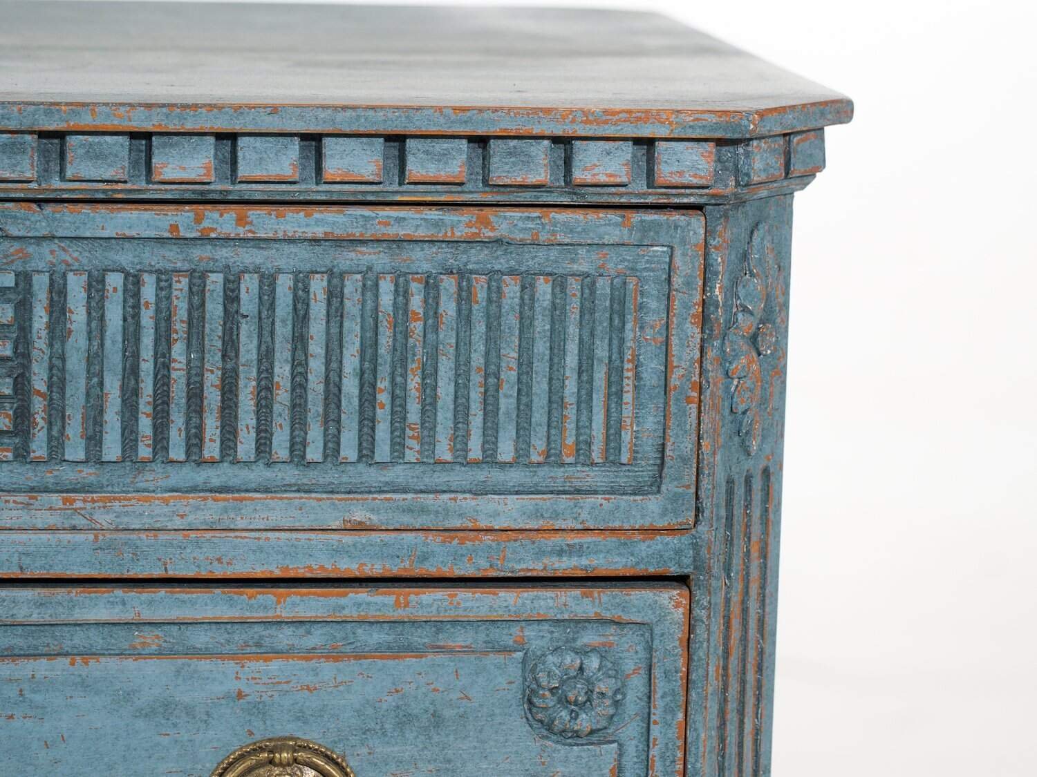 ON HOLD - Swedish Early 20th Century Blue-Painted Commodes, Pair - JAA