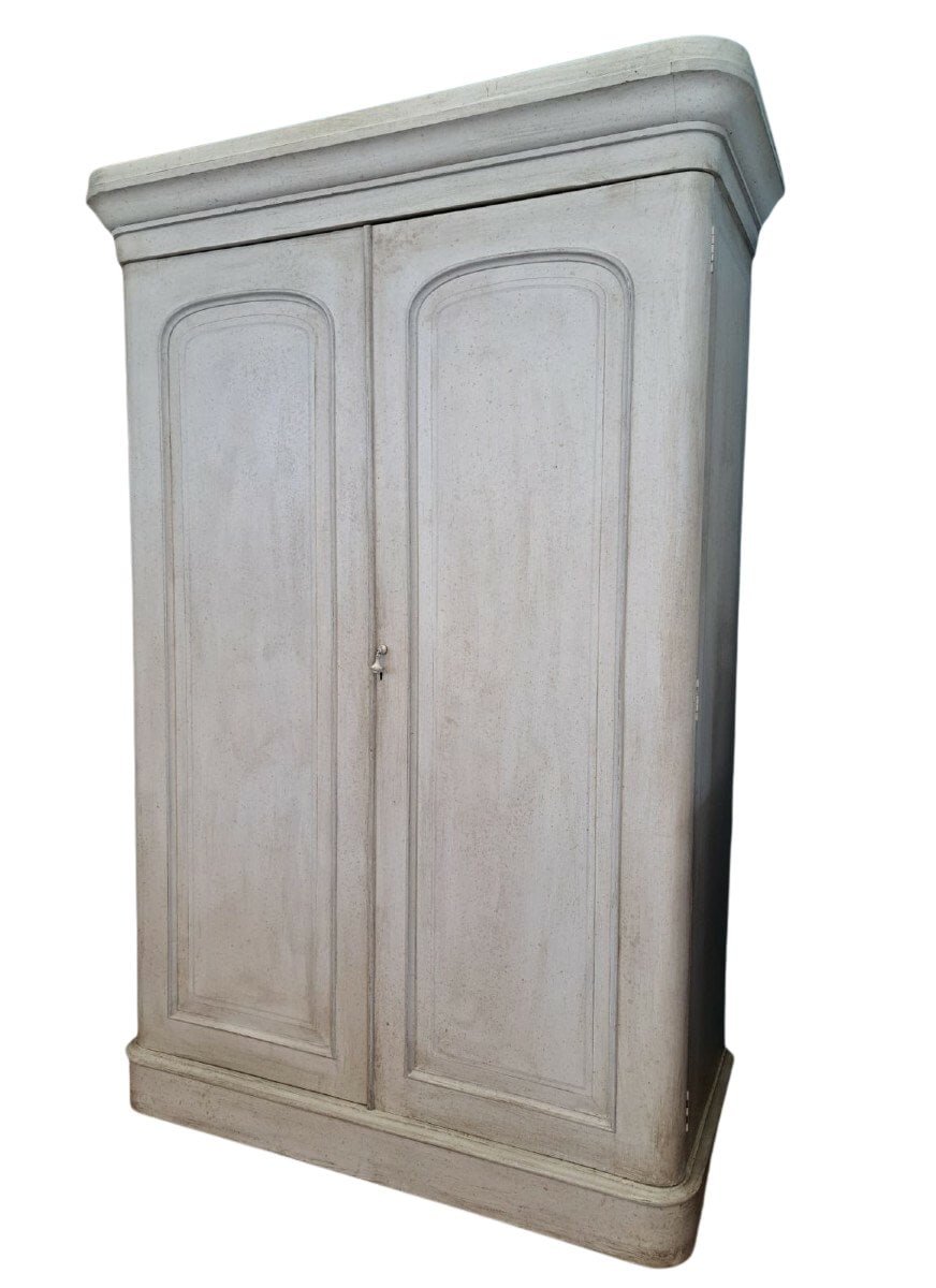 Italian 19th Century Black Lacquered Wardrobe