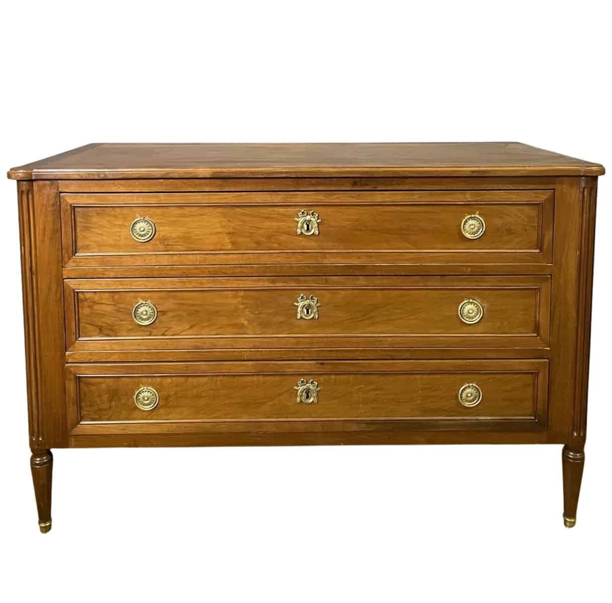 Louis XVI Style Chest Of Drawers In Walnut Circa 1880